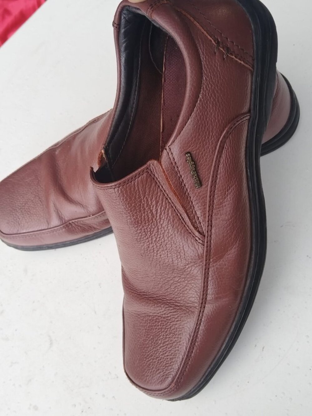 Hush Puppies Men's Taylor Slip On Leather Formal Dress Shoes Brown Size 10